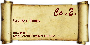 Csiky Emma névjegykártya